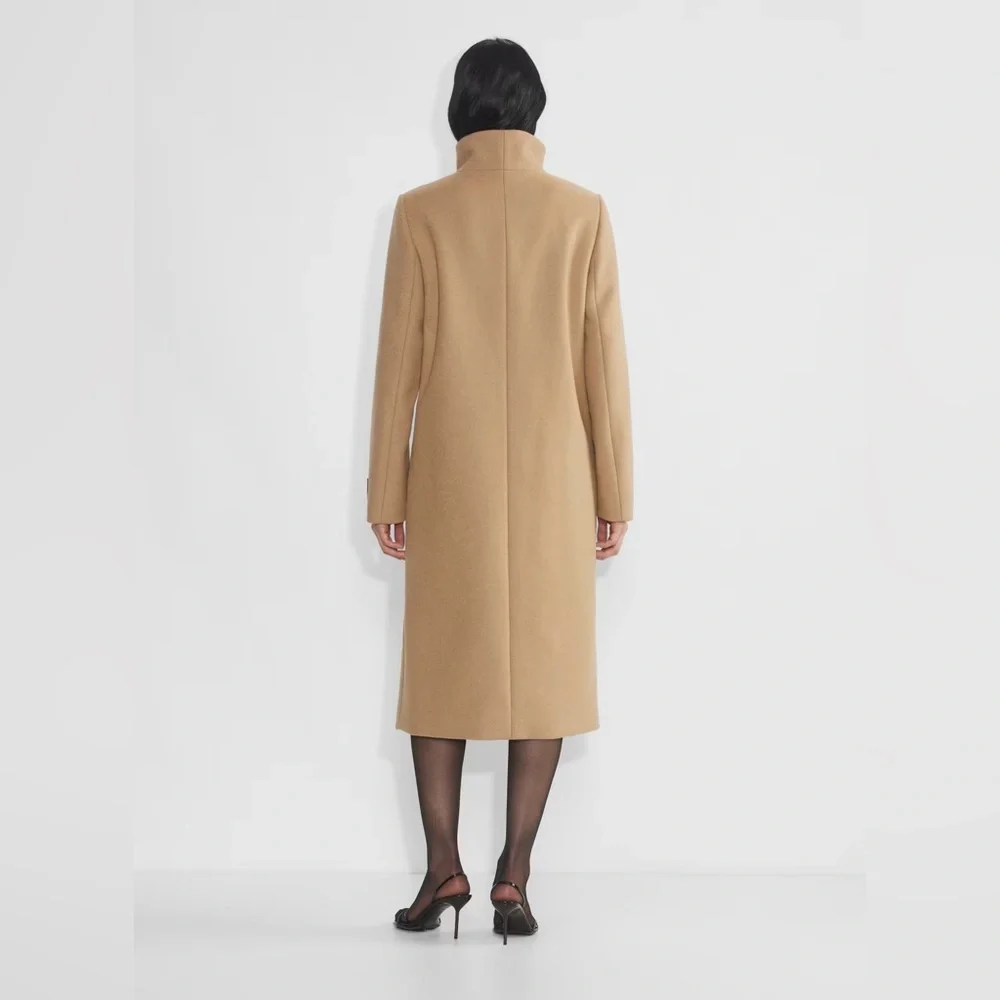 Aritzia Wilfred The Cocoon Long Camel New Elegant Wool Cashmere Coat Size XS - Picture 7 of 17